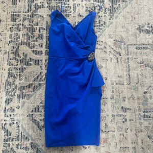 Women's Alex Evenings Blue Embellished Sheath Dress Size 4